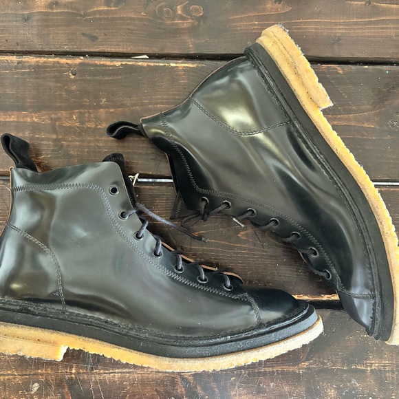 Buttero Shiny Black Leather Men's Boots - Picture 2 of 15